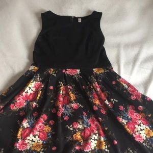Black dress with flowers